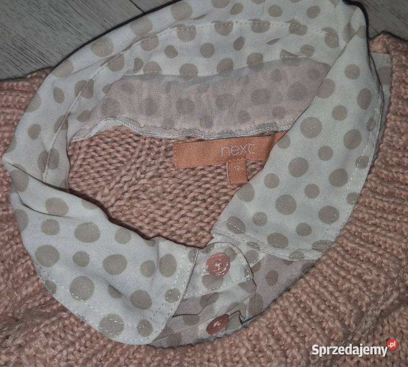 Sweter damski Next Jumper pink groszki 40L