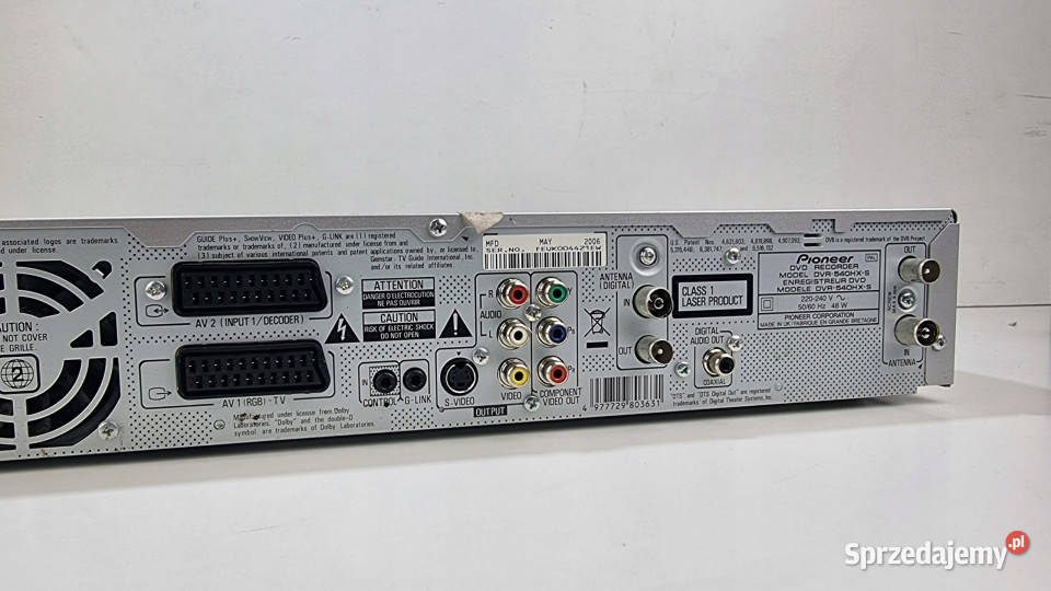 Pioneer CD DVD odtwarzacz HD DVR 540 H X Międzychód