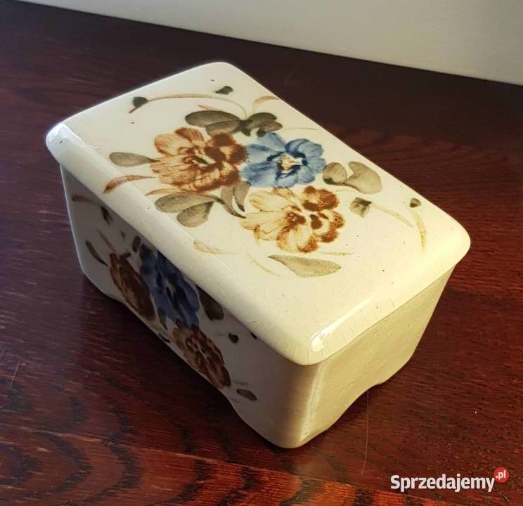 Stara szkatułka ozdobna ceramiczna inny kolor Łódź