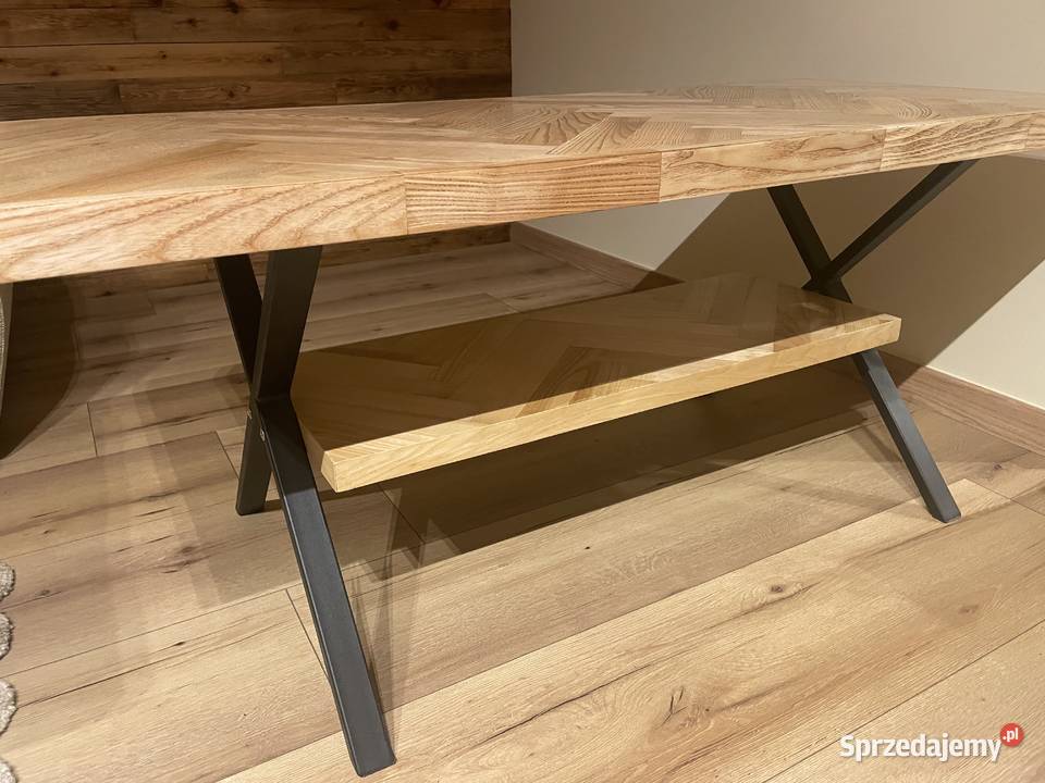 Ława jesionowa w jodełkę styl loft Tarnów