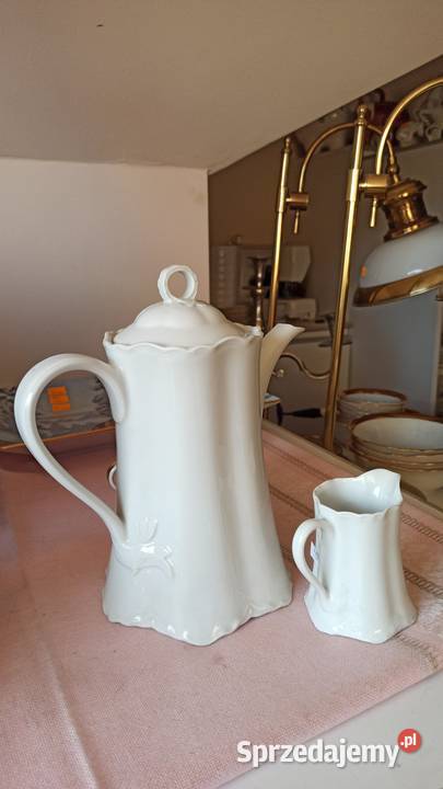 Dzbanek Seltmann Weiden Germany Biały niebieskie Gdańsk