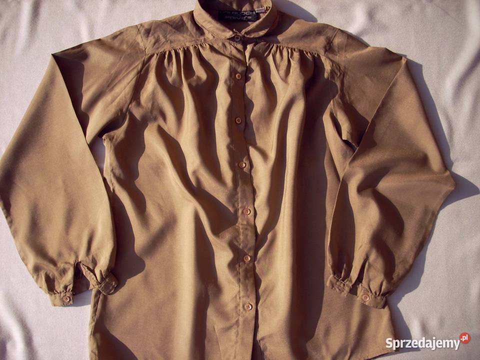 Koszula Luźna Marszczona 38 M brązowy/beżowy małopolskie Nowy Sącz