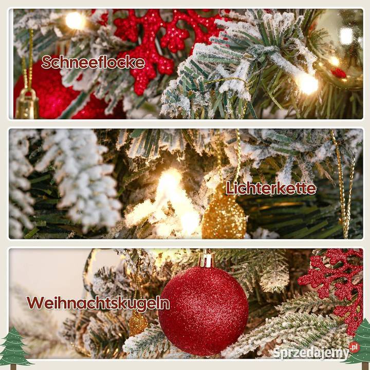 Choinka sztuczna Dewur 180 ozdoby oświetlenie Wyposażenie wnętrz