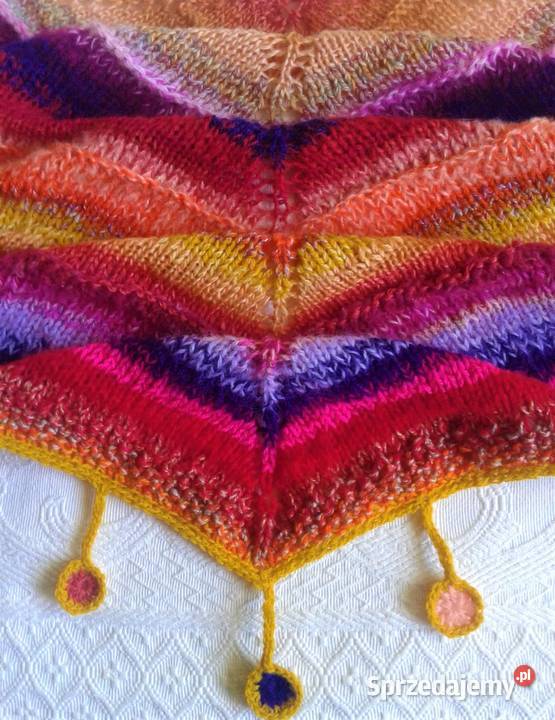 Duża chusta robiona na drutach Astry Pozostałe Katowice