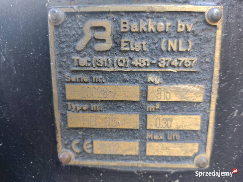 Bakker obrotowy chwytak sortujacy 1600 mm wielkopolskie