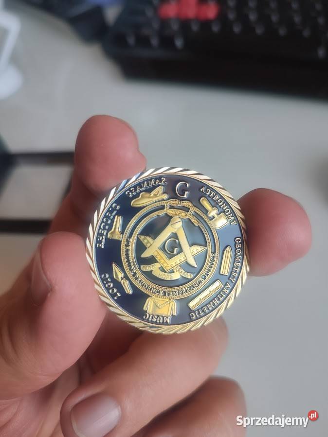 Moneta MasonIlluminati zdobiona Antyki, Sztuka, Kolekcje wielkopolskie Poznań