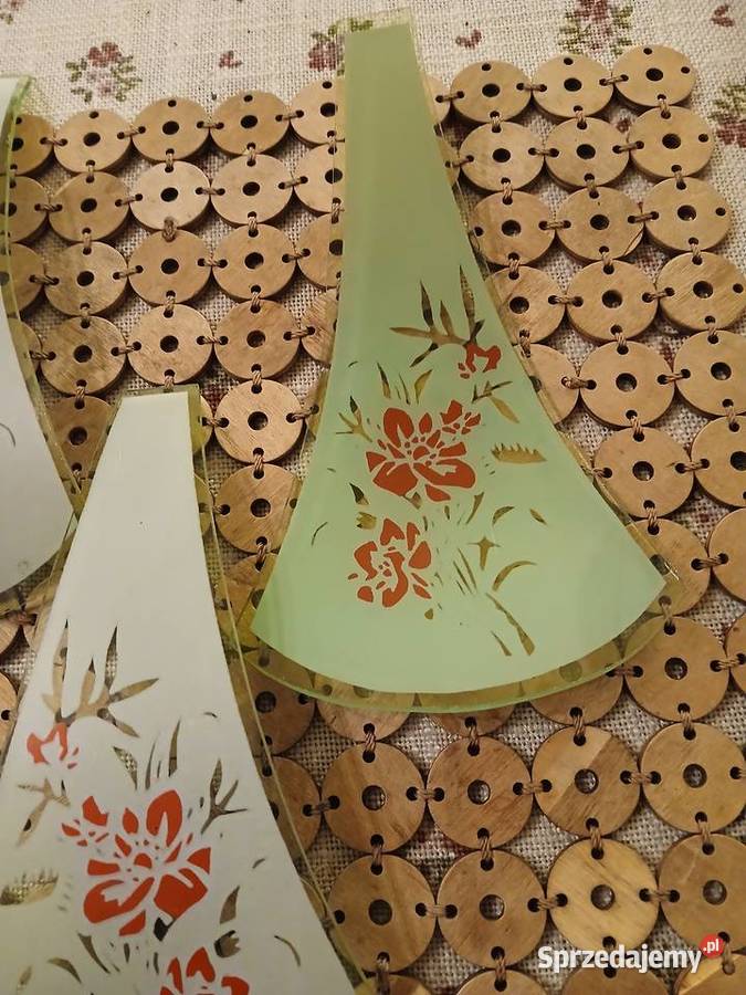 5 szklanych części do klosza vintage łódzkie Łódź