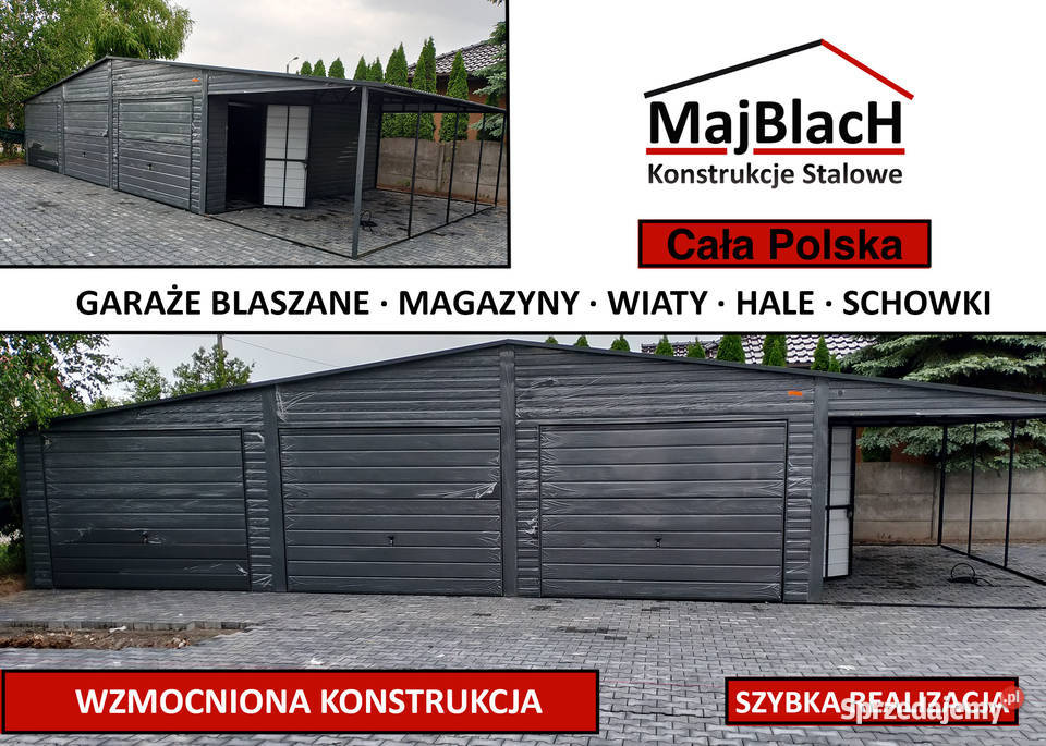 Duży Grafitowy Garaż Blaszany Blaszak Profil śląskie Cieszyn