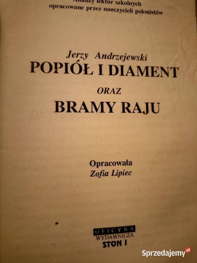 Popiół i diament Bramy raju analiz literatury Warszawa