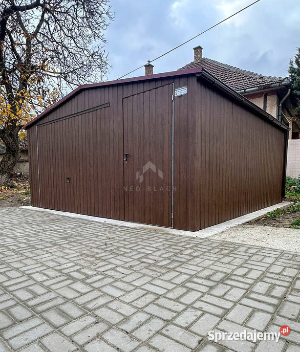 Garaż blaszany 5x5m Brama uchylna drzwi okno Kielce