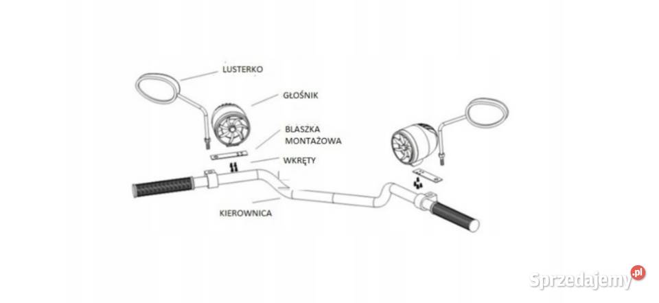 GŁOŚŃIKI MOTOCYKLOWE BLUETOOTH CHROM Z ŁADOWARKĄ Sosnowiec sprzedam