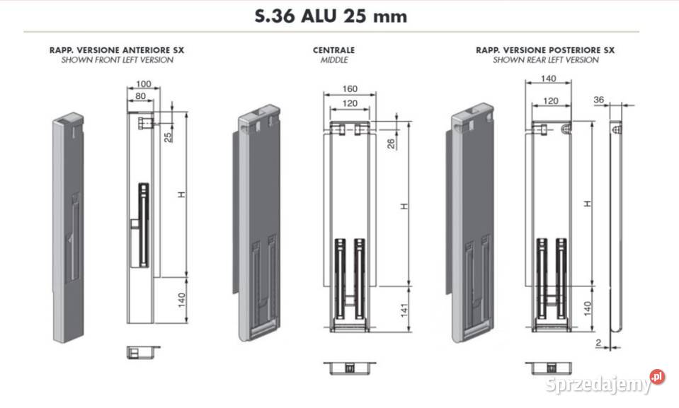 Słupek S36W do burty 800mm ŚR wypinany Przysieka Polska