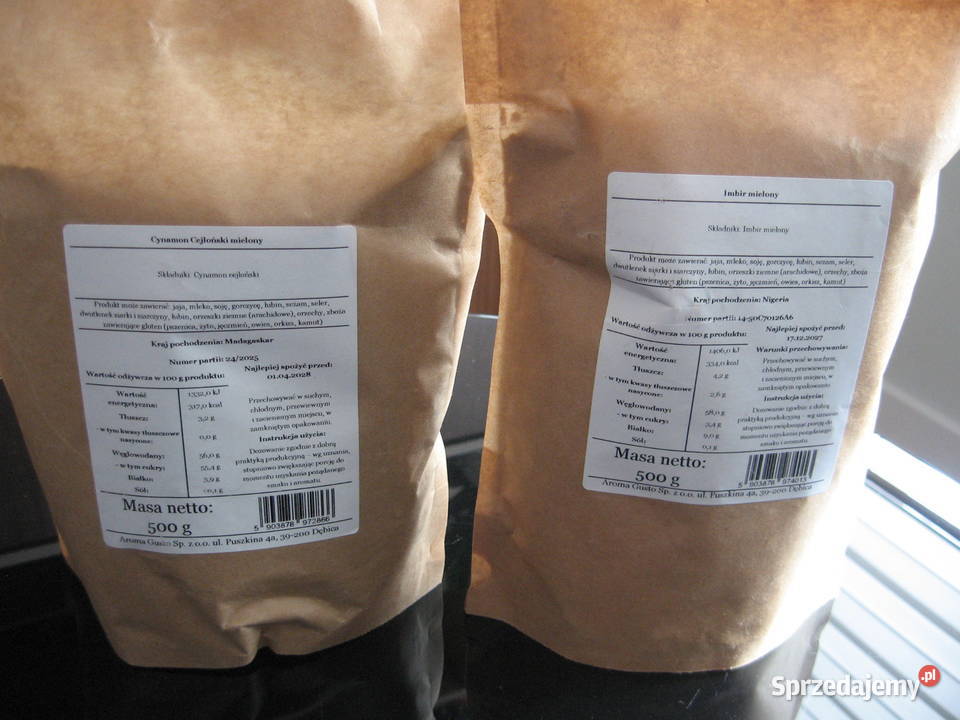 Imbir mielony 2 opakowania 500g warmińsko-mazurskie sprzedam