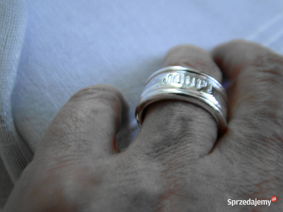 Masywna obrączka regulowana srebro 925