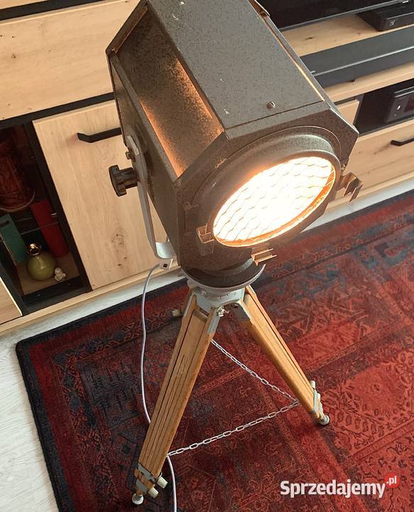 Lampa teatralna PRL Vintage loft stojaca Poznań