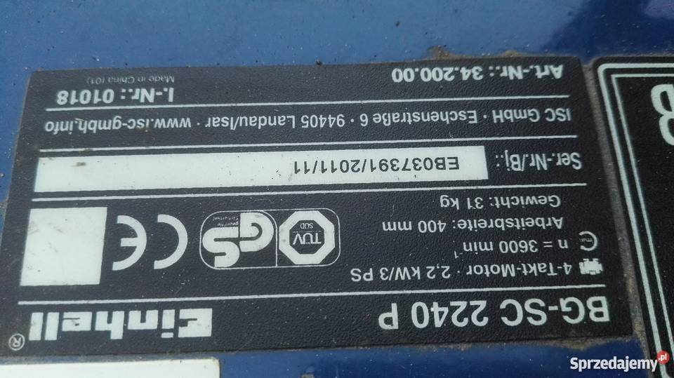 Wertykulator spalinowy Einhell BGSC 2240P z Lubin