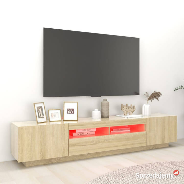 Szafka TV z oświetleniem LED dąb sonoma mazowieckie