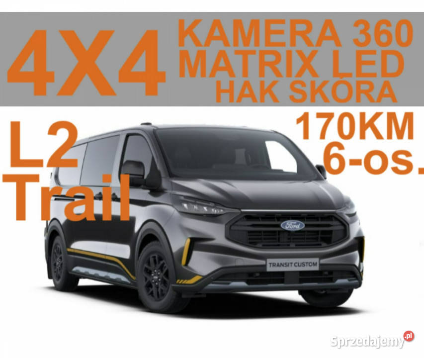 Ford Transit Custom Trail 4x4 170 L2 6os Kamera Ford Szczecinek