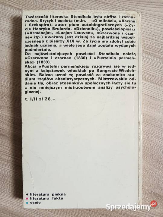 Pustelnia Parmeńska Stendhal Tom 2 Kraków