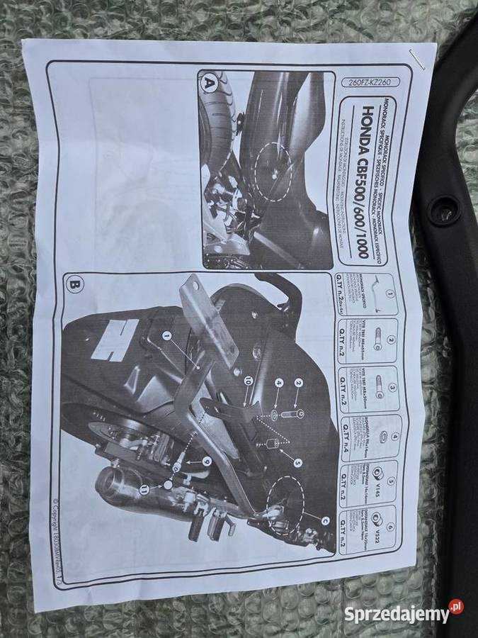 Stelaż pod kufer centralny do Honda CBF500 0412 Radom