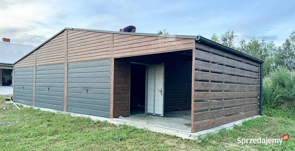 GARAŻ BLASZANY 9m x 5m WIATA 3m 2xDRZWI 3xBRAMA Łapanów
