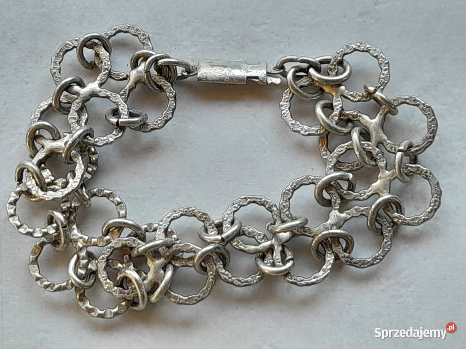 Stary łańcuszek naszyjnik i bransoletka zestaw Dąbrowa Górnicza