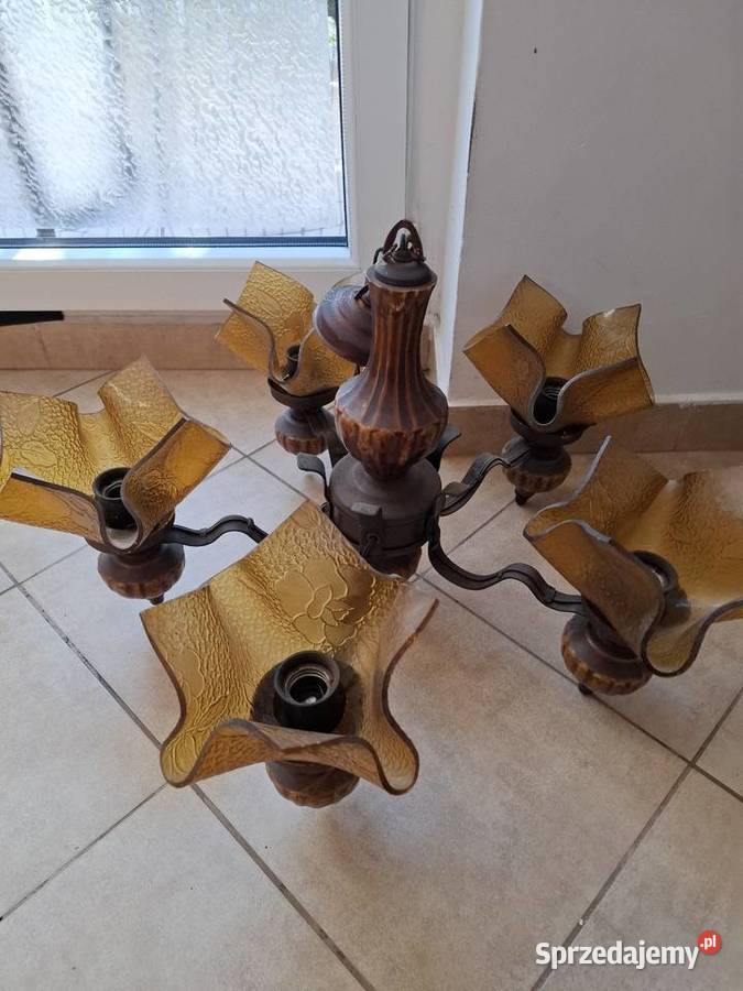 Żyrandol lampa wisząca PRL pi kujawsko-pomorskie Pakość