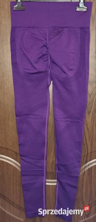 Nowe leginsy sportowe fioletowe S wysoki stan