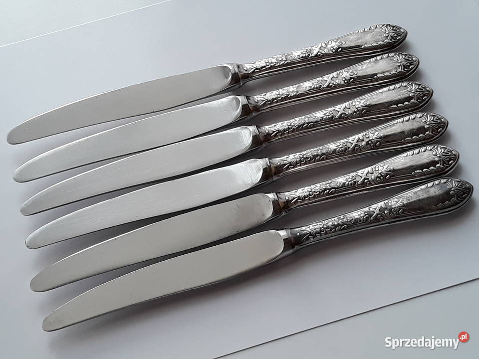 Posrebrzane noże obiadowe wz ROMAŃSKI Hefra Dąbrowa Górnicza