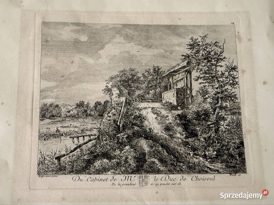 Antyczny miedzioryt XVIII w 1771 Duc de Choiseul sprzedam