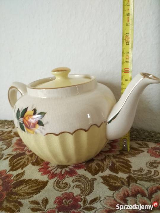 Angielska porcelana dzbanek do herbaty żółte Porcelana i szkło Gorlice