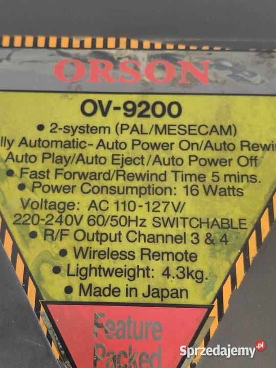 Odtwarzacz wideo VHS Made in Japan Tychy