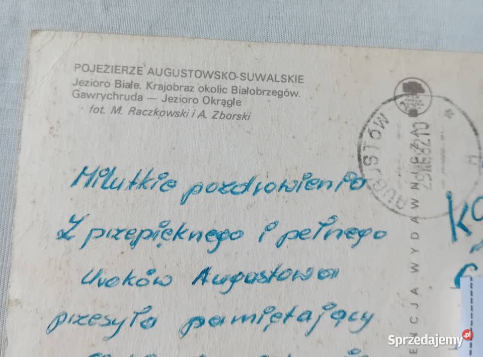 Pocztówka Pojezierze Augustowsko Suwalskie KAW wielkopolskie Koźminek