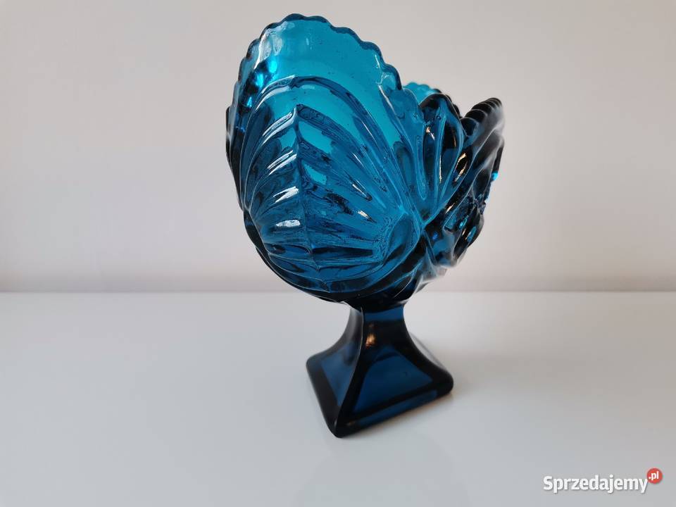 Stara niebieska żardiniera Róża huta Hortensja Katowice