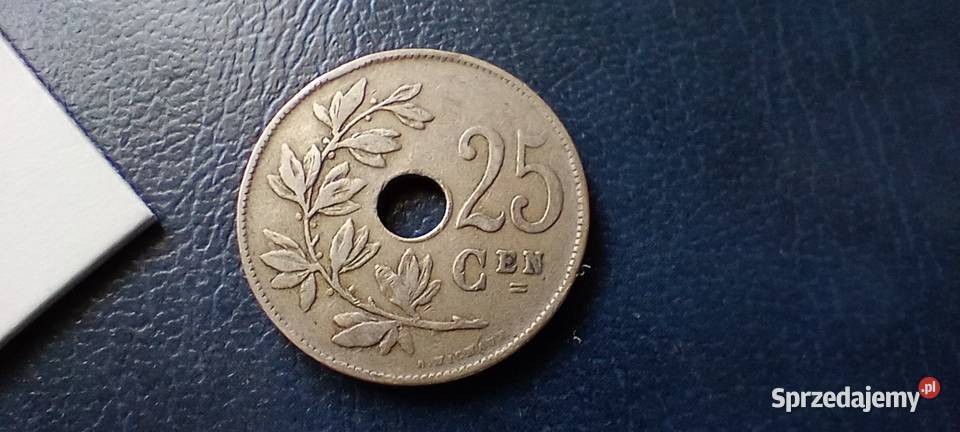 Stare monety 25 cent 1922 Belgia Numizmatyka Lesko