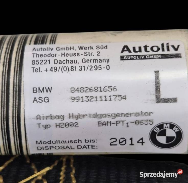 KOMPLET KURTYNA AIRBAG LEWA PRAWA BMW E46 SEDAN świętokrzyskie Działoszyce