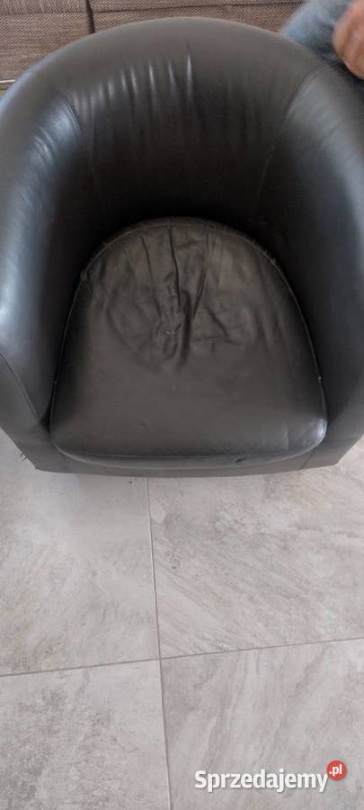 4 Fotele czarne skórzane klubowe dolnośląskie Rogoż