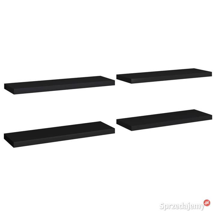 Półki ścienne 4 czarne 80 x 235 x 38 MDF Warszawa