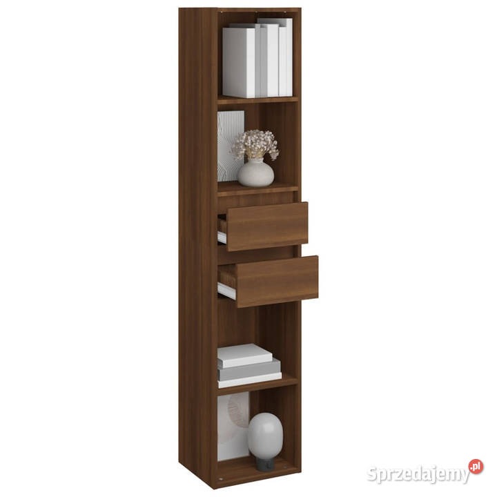 Szafka na książki brązowy dąb 36x30x171 WM815536 Warszawa