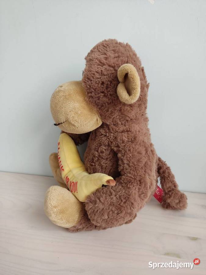 Maskotka pluszowa małpka z bananem brązowy/beżowy Głuchołazy