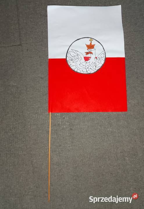 Flaga z Godlem Polski