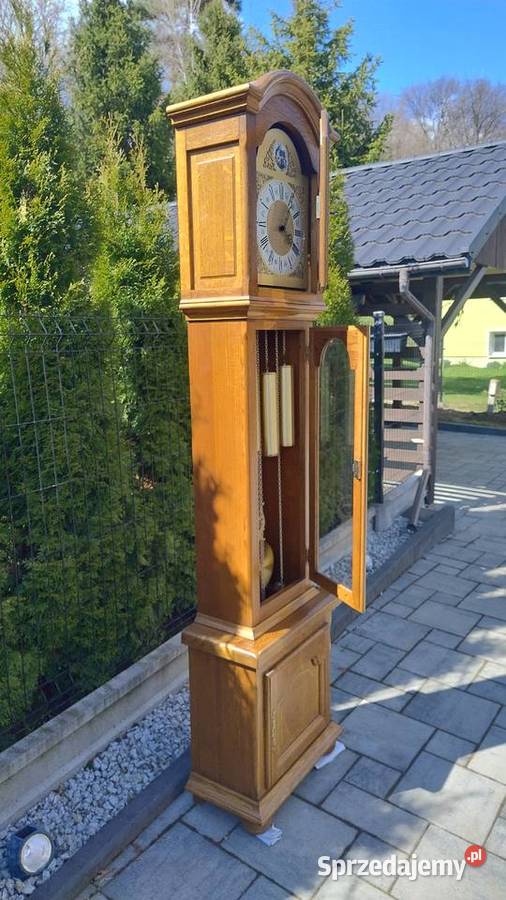 Zegar stojący w skrzyni dębowej Iwonicz-Zdrój