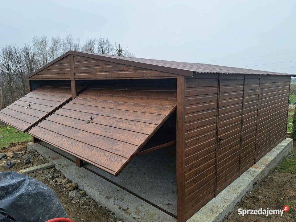 Garaże blaszane 9x5 w kolorze i drewnopodobne Brodnica
