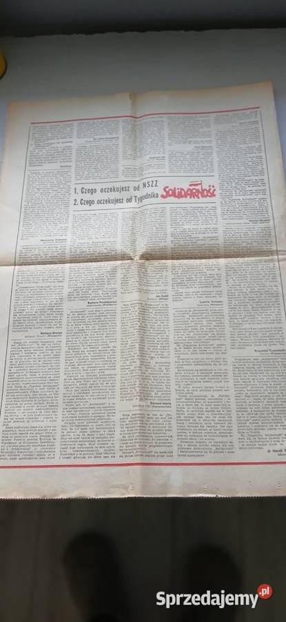 Pierwszy numer Tygodnika Solidarność z 1981 r Ząbkowice Śląskie sprzedam