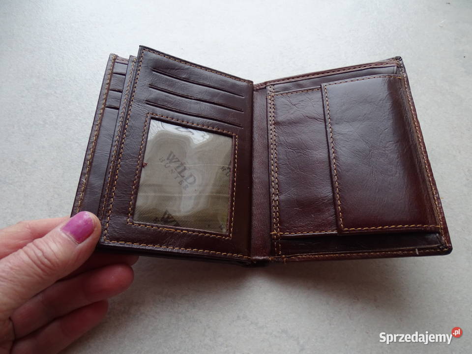 Męski skórzany portfel WILD HUNTER brązowy Różan