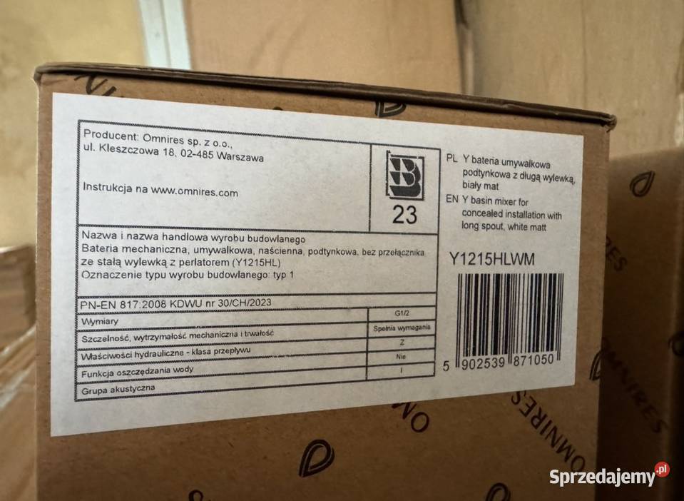 Bateria umywalkowa podtynkowa z długą wylewką Legionowo sprzedam