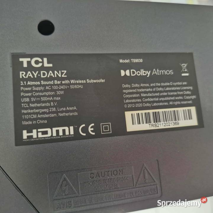 SOUNDBAR TCL RAYDANZ TS9030 31 KOMPLET Pozostałe