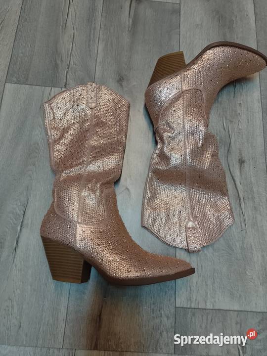 4243 Gold Rose Różowe bogato zdobione Kozaki inna