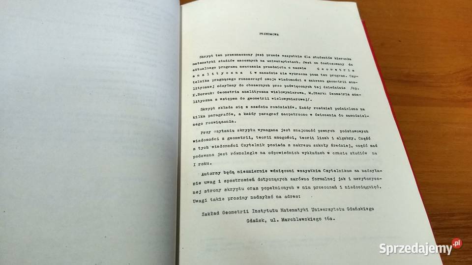 Geometria analityczna R Bittner H Guściora Gdańsk