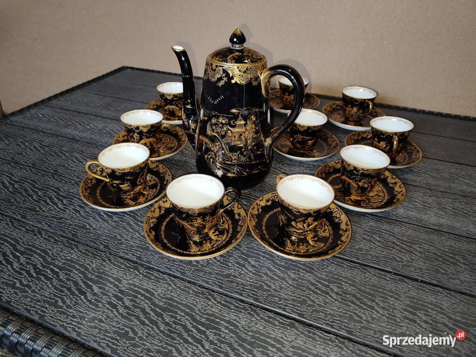 Zestaw kawowy 6 osobowy Crown Staffordshire Porcelana i szkło Aleksandrów Łódzki sprzedam